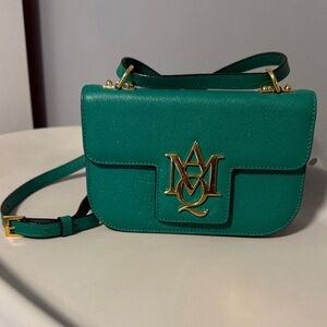 Alexander McQueen Green Crossbody Bag with Gold Logo